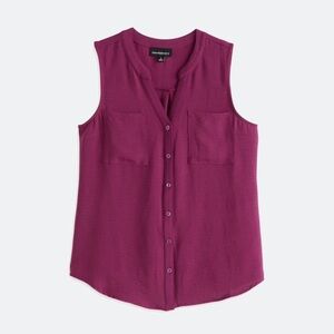 Rich Berry Sleeveless Blouse